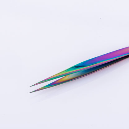 Pince à épiler droite arc-en-ciel